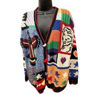 Globetrotters womens pop artsy cardigan /jacket Maralyn Munroe statue liberty